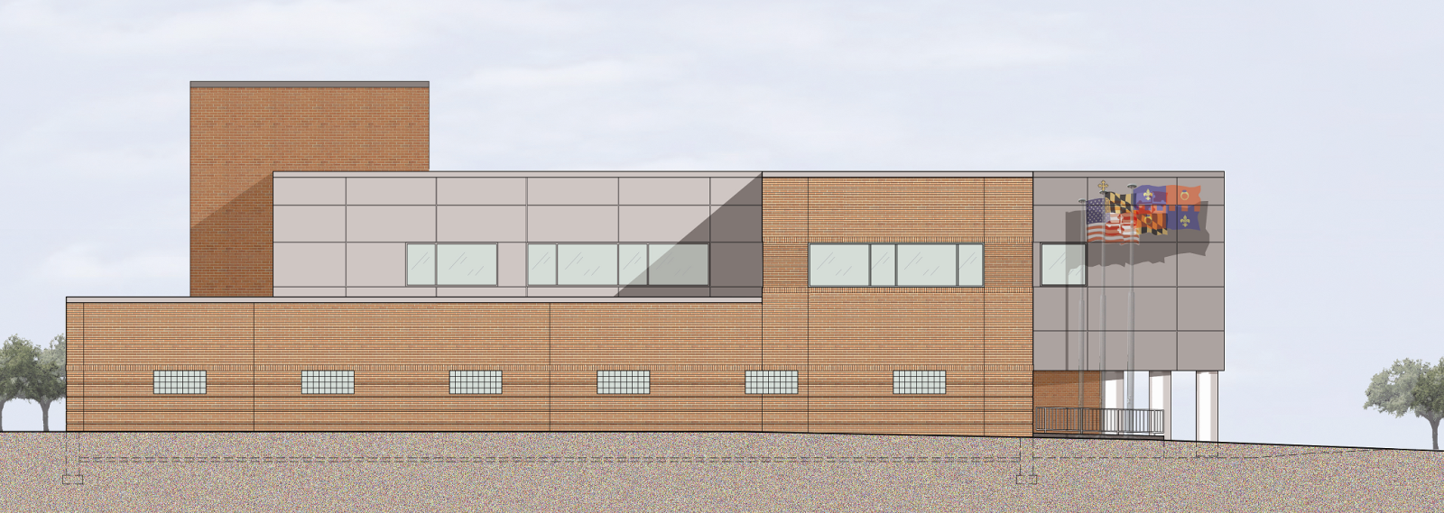 6th District Police Station - East Elevation