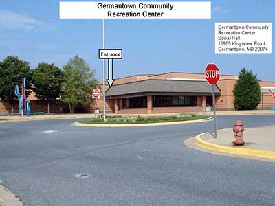Germantown Community Recreation Center building and entrance.