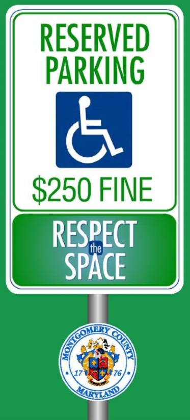 Reserved Parking $250 Fine - Respect the Space Sign