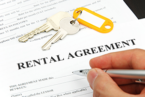 Rental agreement being signed