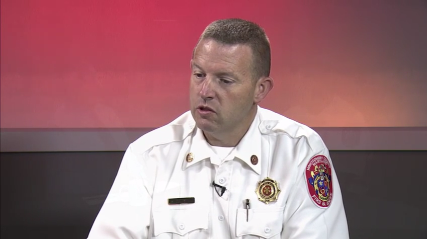 Fire Chief Scott Goldstein giving a Monthly Briefing