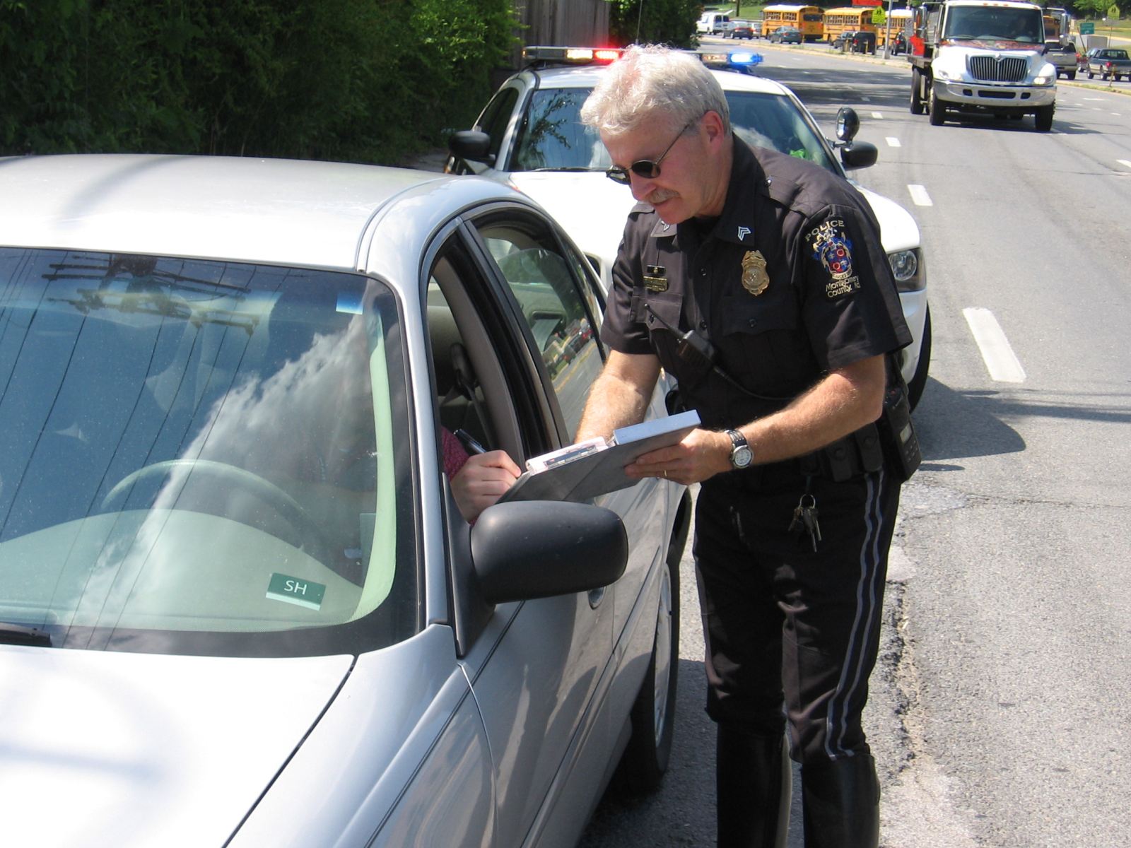 Montgomery County Police are issuing tickets to pedestrians and drivers who break the law