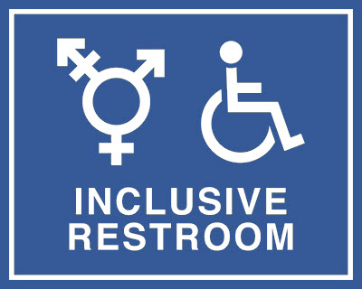 Gender-Inclusive Single Occupancy Restroom Sign. 