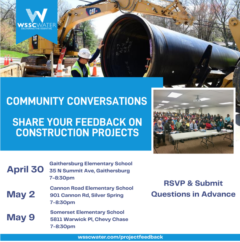 Infographie sur les conversations communautaires de WSSC Water.
