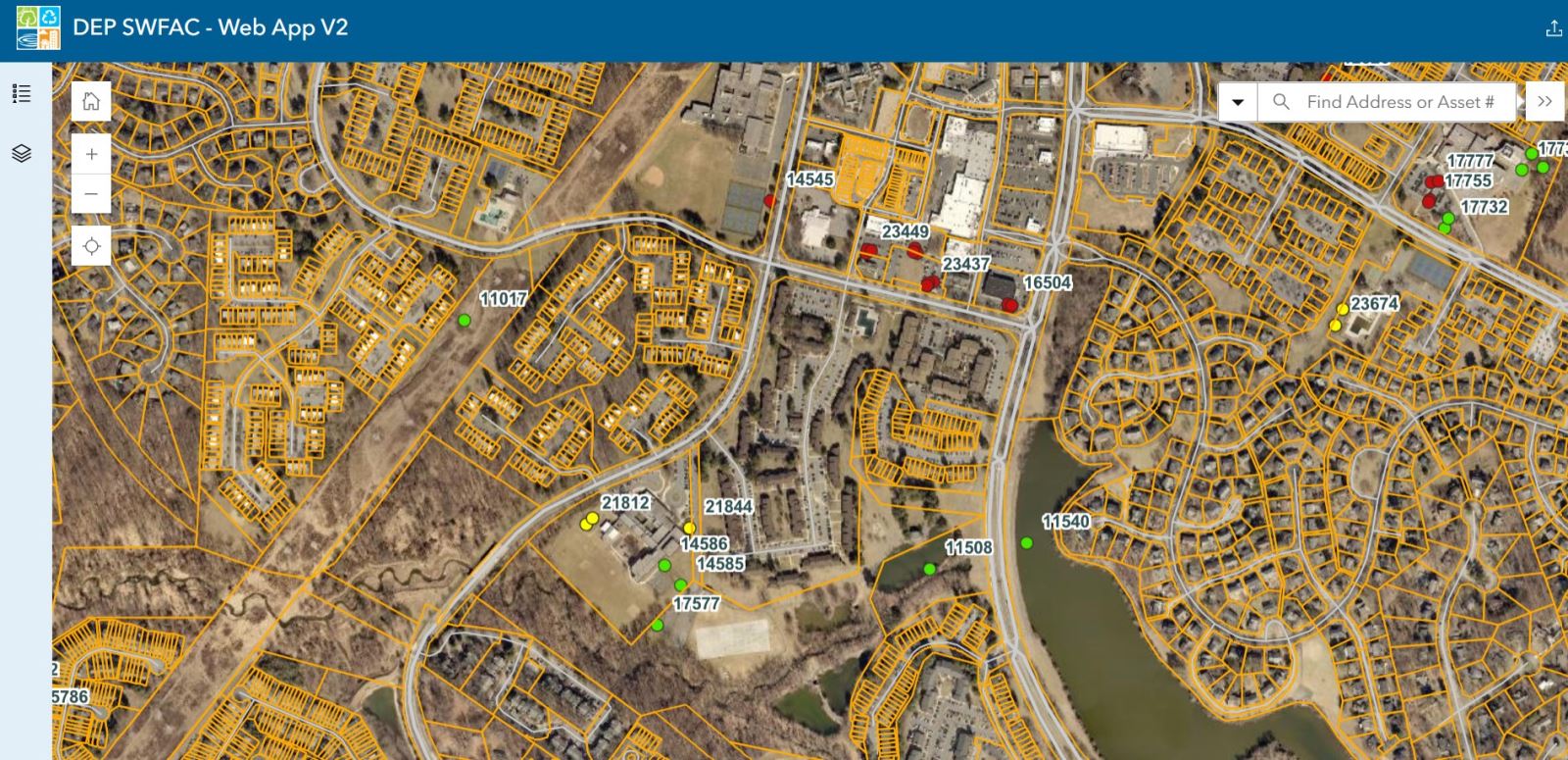 Screenshot of the GIS web viewer.