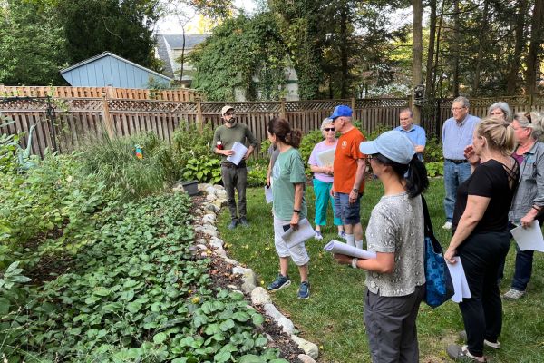 Outreach event showcasing a homeowner's BMPs to the neighborhood.