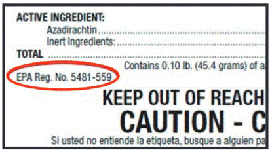 Label: includes EPA Reg. No.