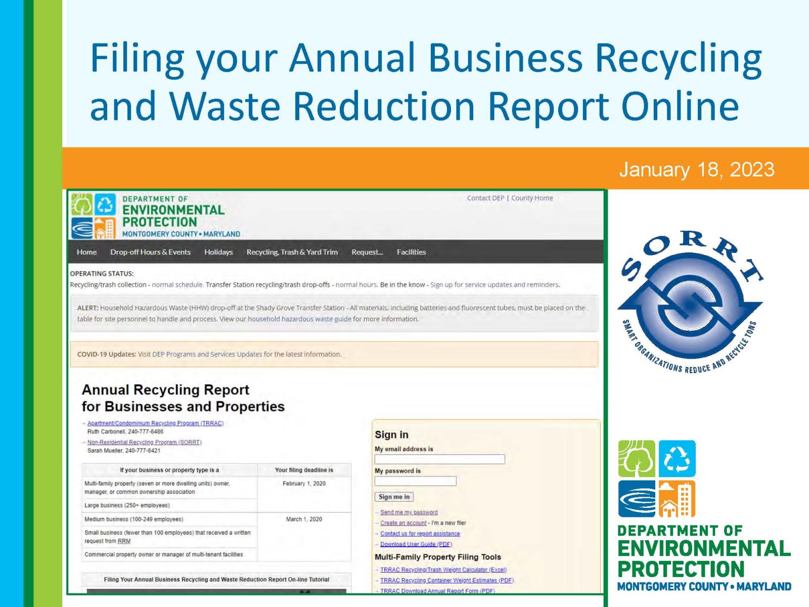 ARR SORRT Webinar Slides