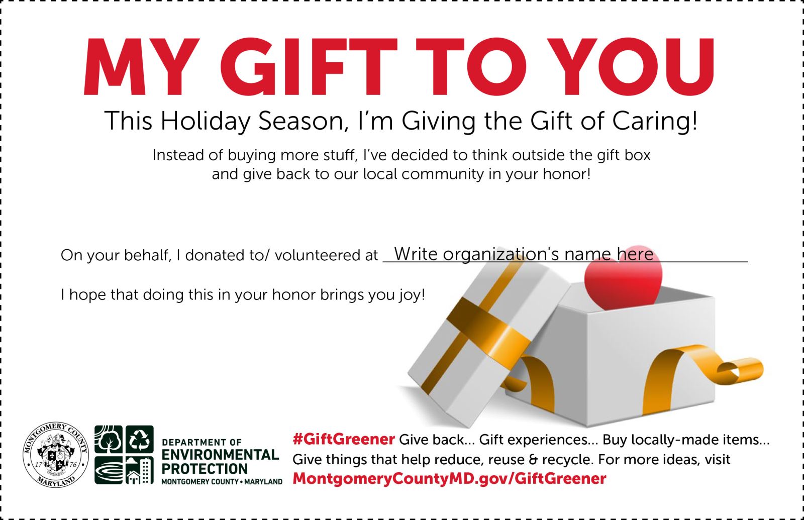 Give Back Gift Card