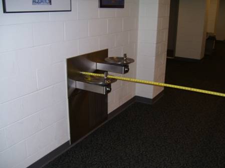 The Water Fountain is Undetectable to a Person Using a Cane