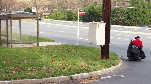 The Bus Stop is Inaccessible to a Person in a Wheelchair