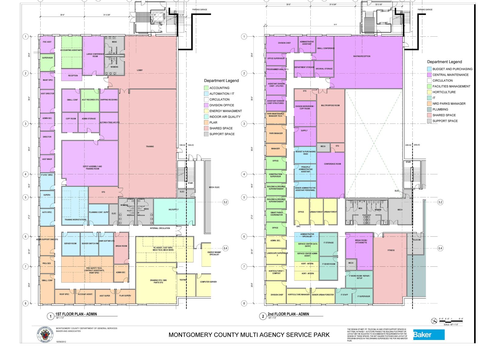 Executive Office Floor Plans MCPS and M NCPPC Facilities Maintenance Depots