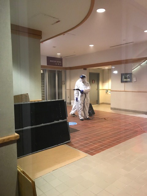 COVID disinfectionat Upcounty Government Center