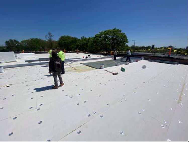 Roof membrane installation