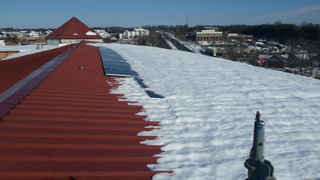 Solar panels on the roof with snow cover