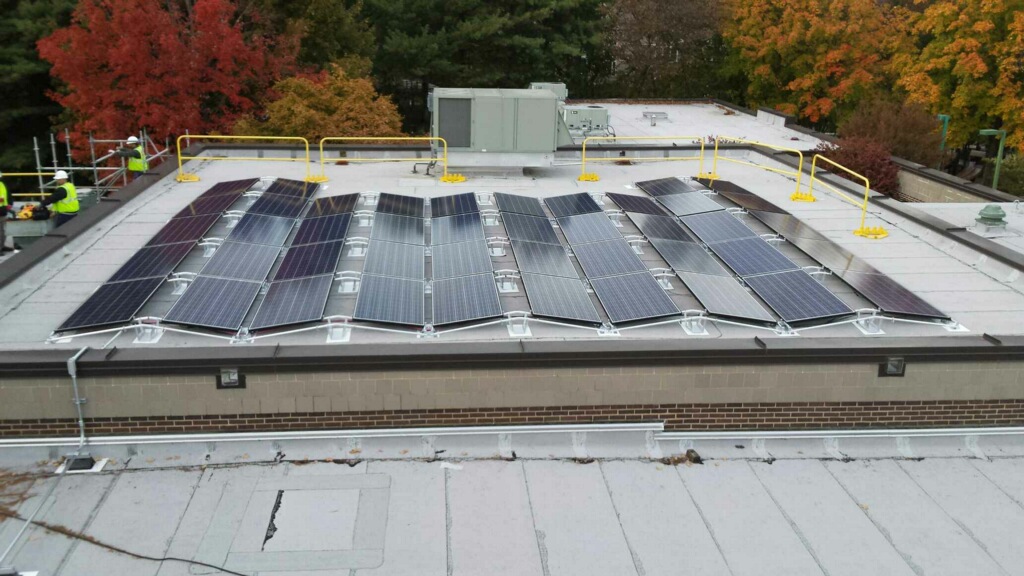 Solar panels on the roof