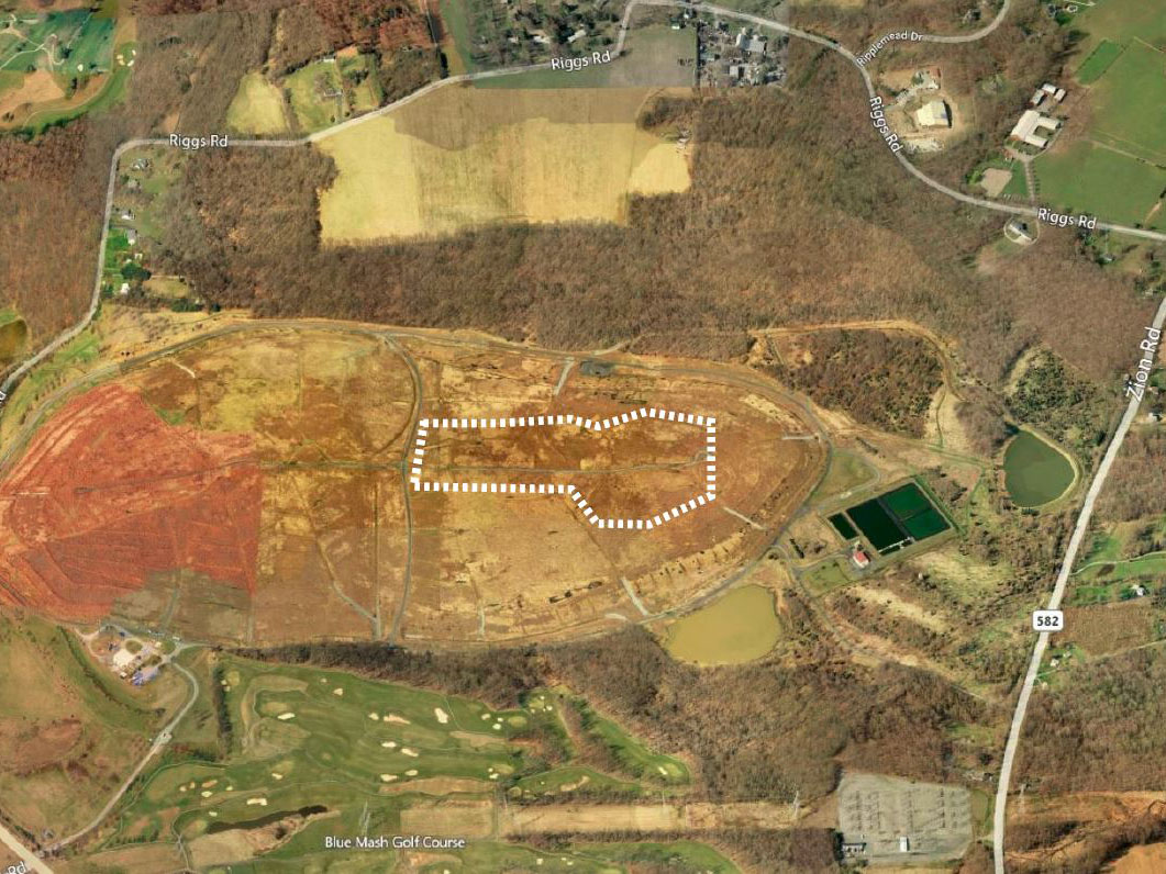 Proposed area for solar panel installation at Oaks Landfill