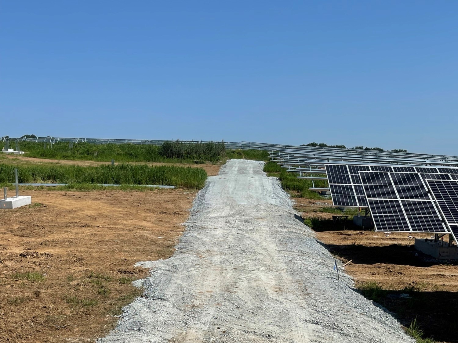 An example of another ballasted ground mount solar energy project