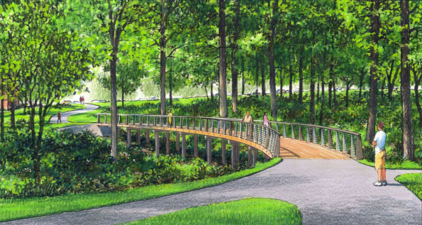 Long Branch Bridge and Trail Rendering