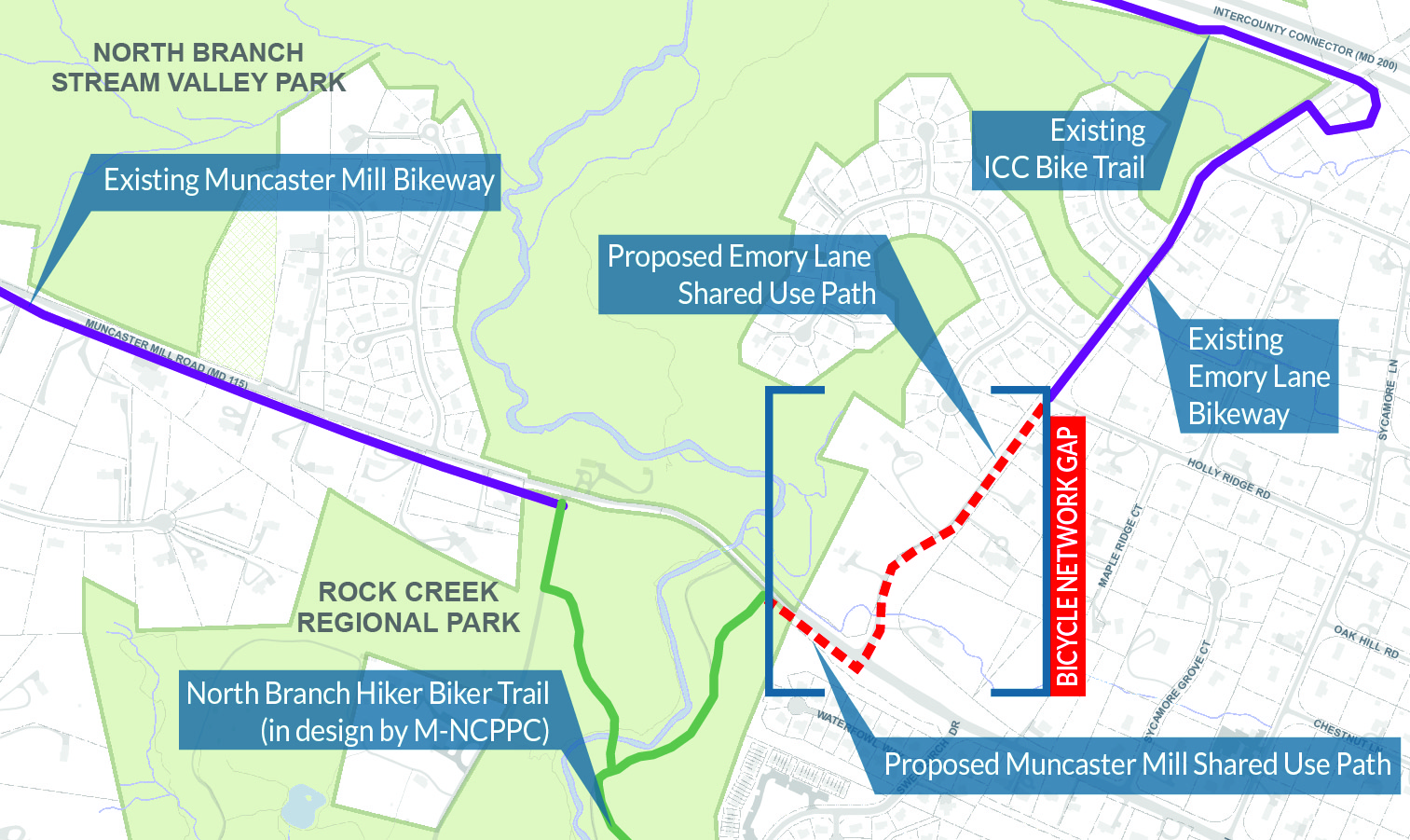 Emory Lane & Muncaster Mill Road Shared Use Path