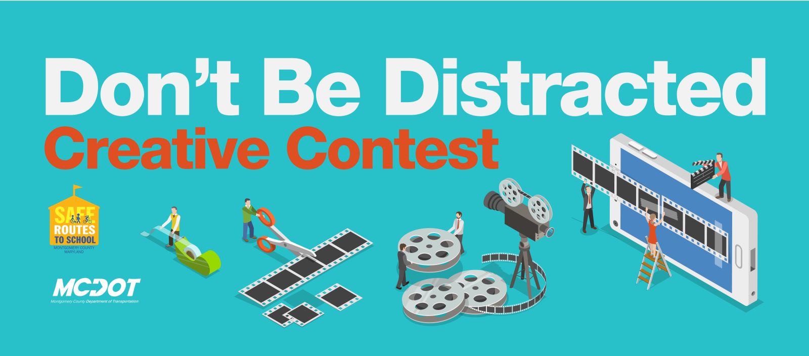 Safe Routes To School BAnner Kids going to school