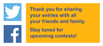 Twitter and Facebook icons and a thank you to participants.