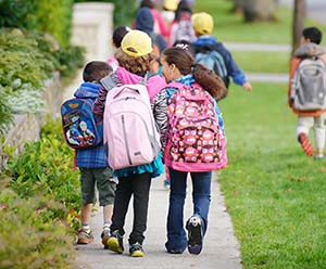 kids walking to school