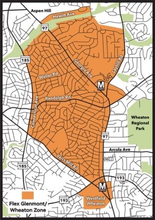 map of Glenmont/Wheaton Zone