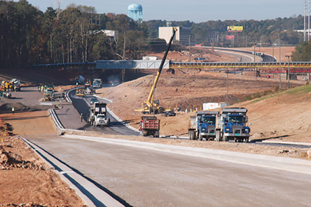 Work being performed in a roadway