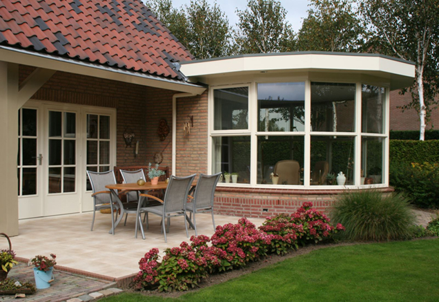 sun room addition on the rear of a single family home 