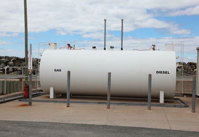 above ground storage tank holding gas and diesel 