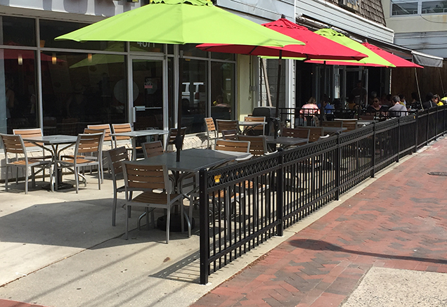 image of outdoor cafe seating