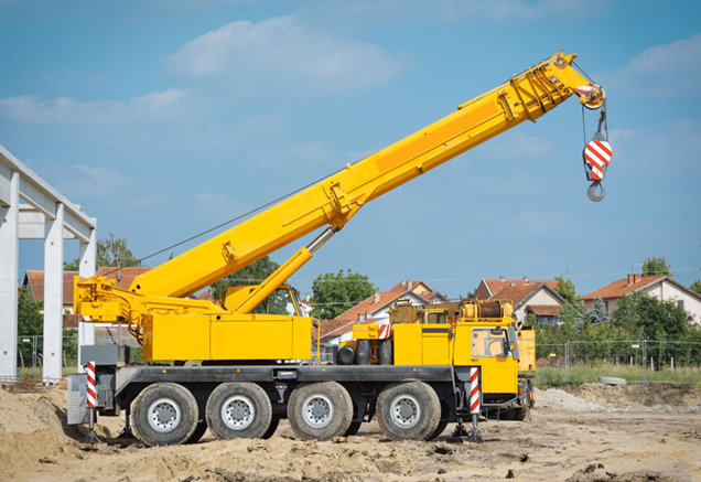 mobile crane in a construction site