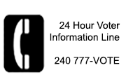 Montgomery County 24 Hour Voter Information Line US +1 240-777-VOTE.