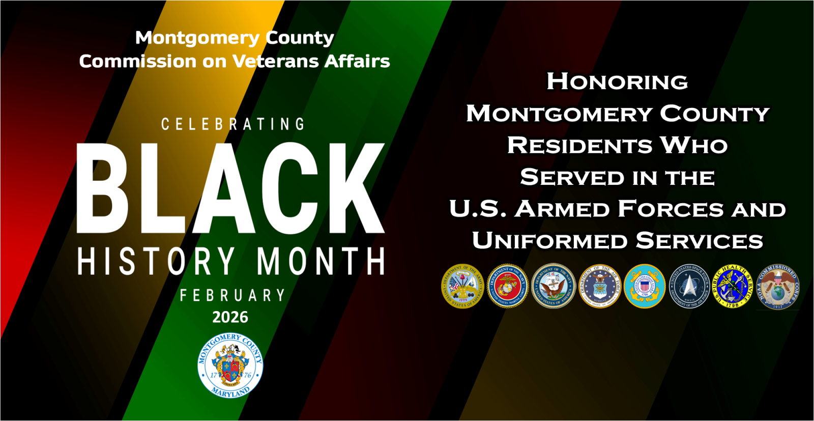 Black History Month Honoring Montgomery County Residents Who Served in the U.S. Armed or Uniformed Services