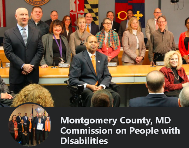 Commission on People with Disabilities members taking a photo with County Council members