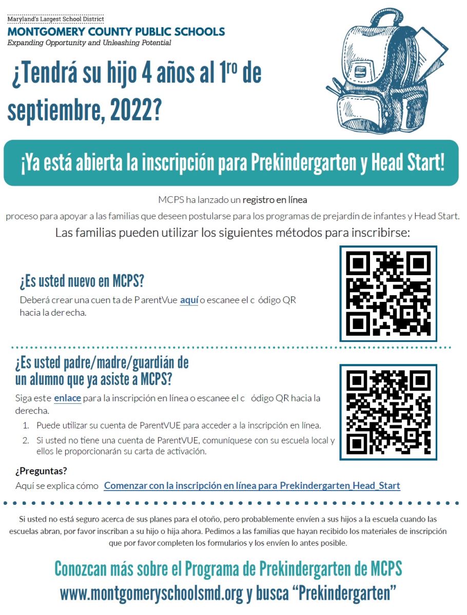 Head Start PreK Flyer Spanish 