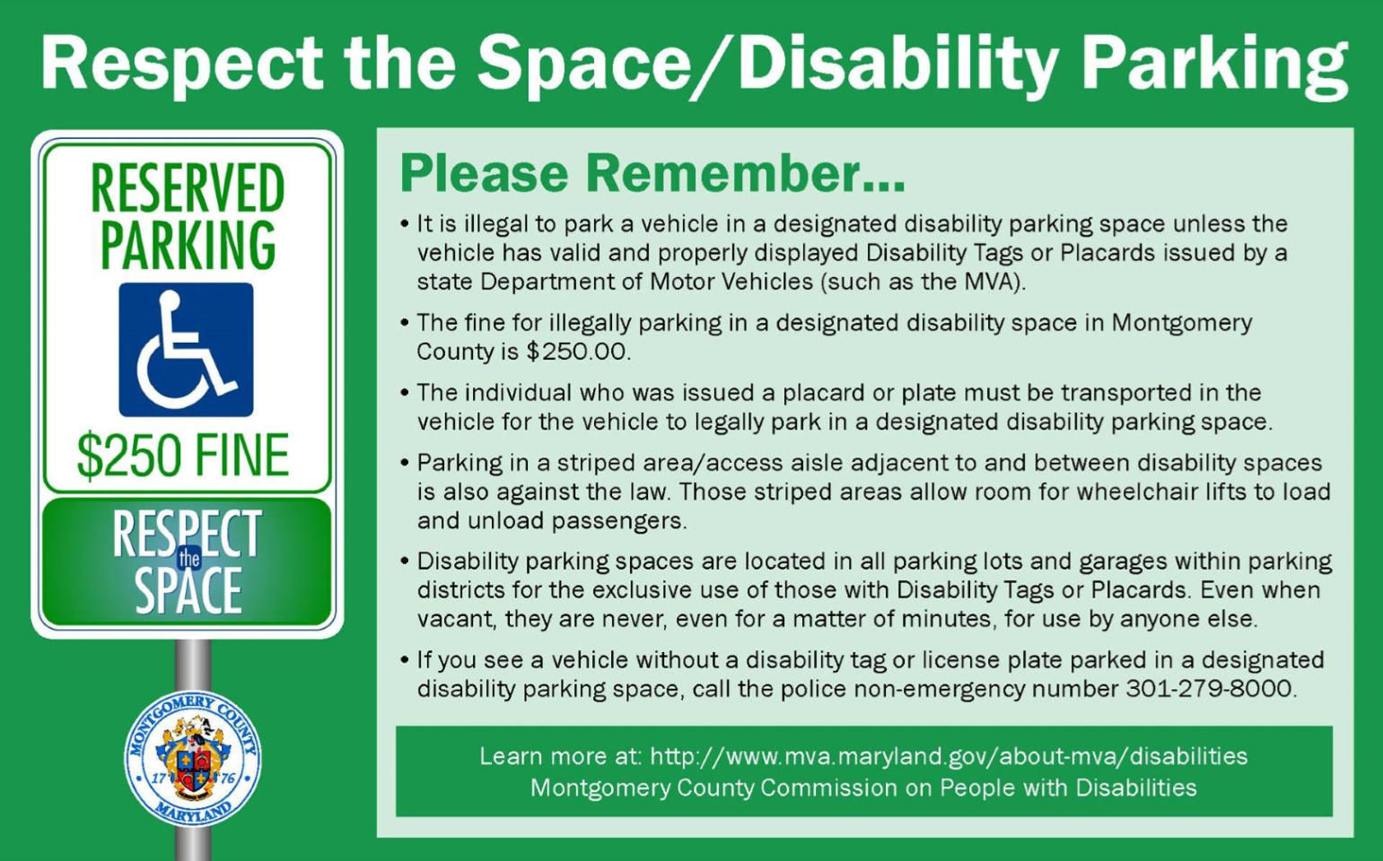 Respect the Space / Disability Parking Postcard