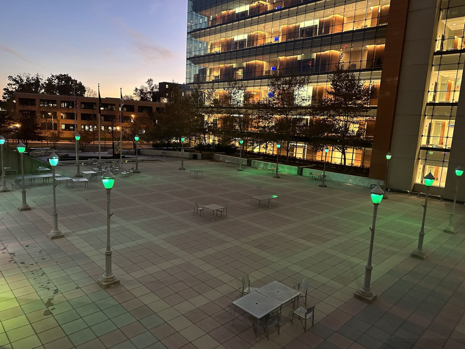 Operation Green Light - Memorial Plaza Lit Up In Green Lights