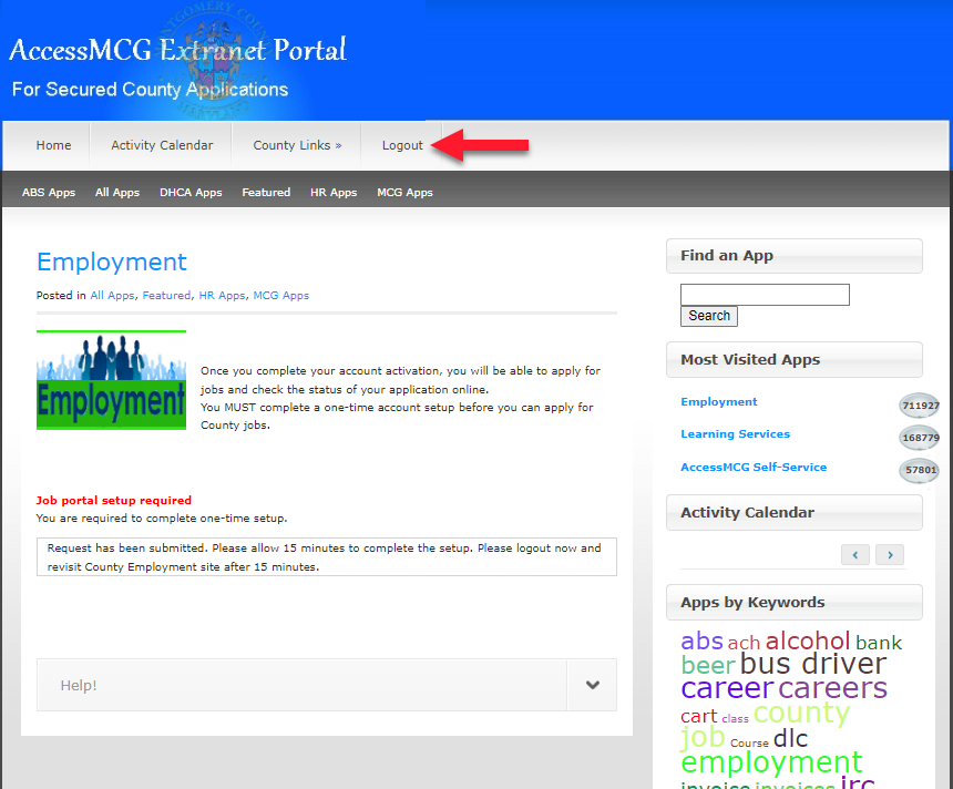 Logout and wait 15 minutes for your new account to be activated.