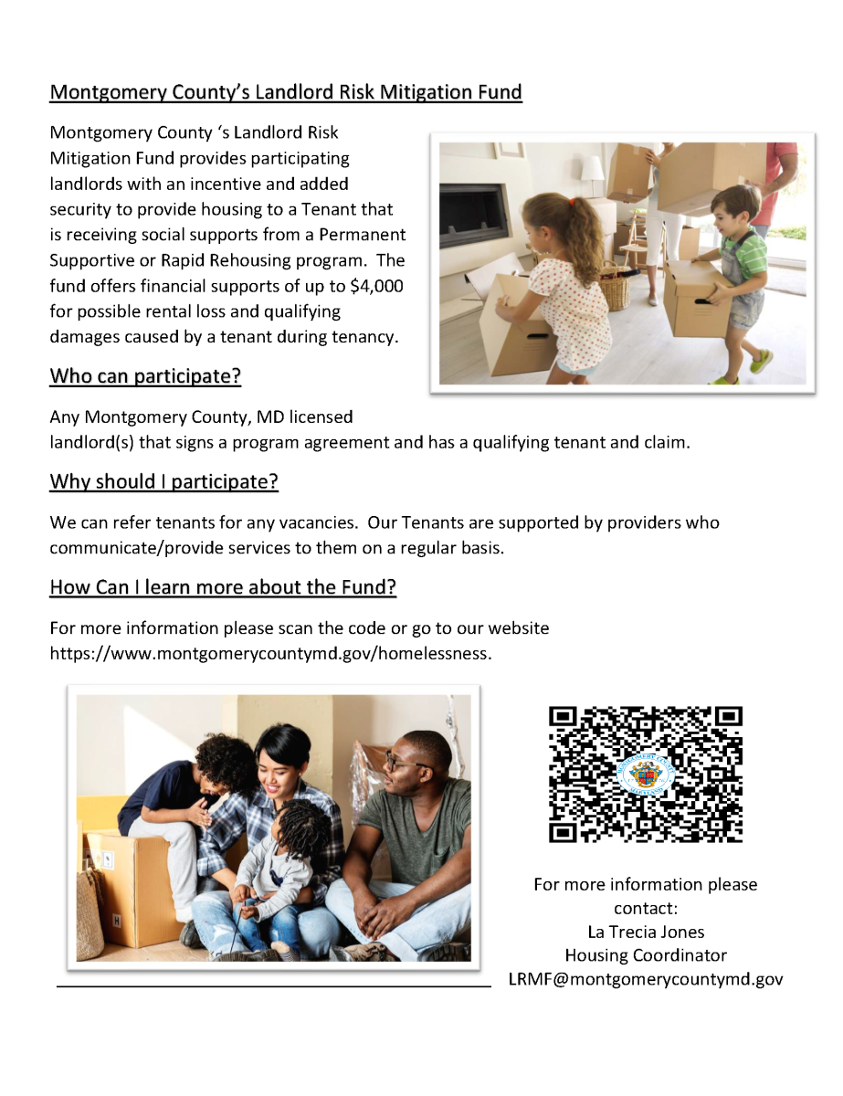 Landlord Recruitment Ending Homelessness in Montgomery County MD