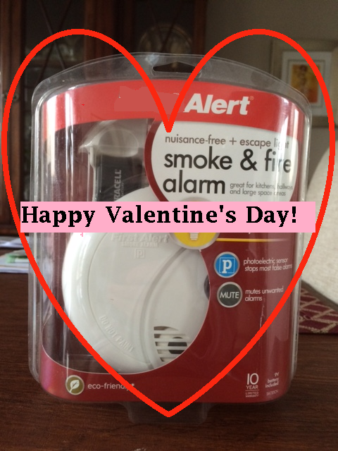 smoke alarm with heart shape around it