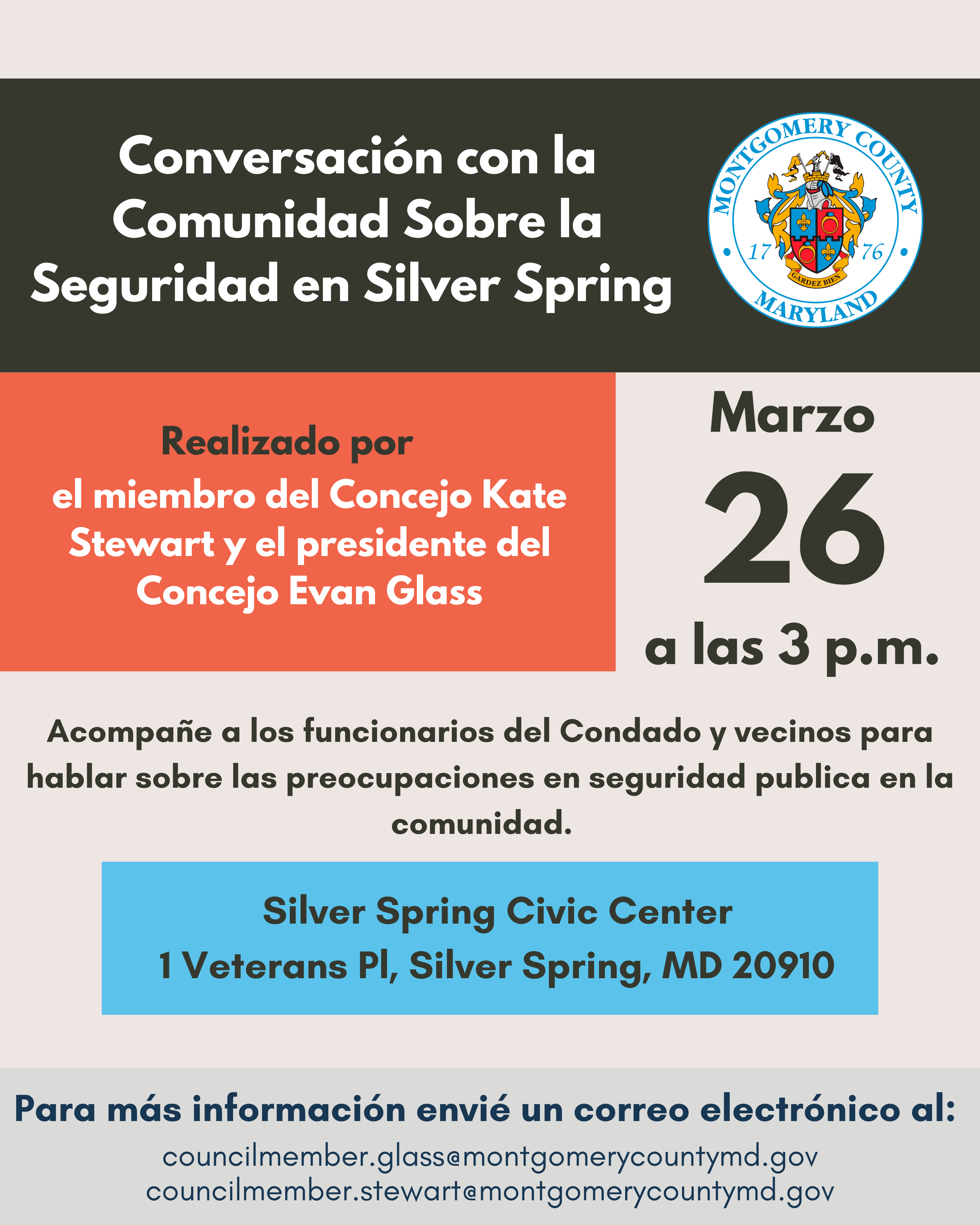 Conversacion con la comunidad en Silver Spring