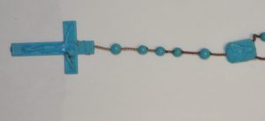 Close up view of turquoise rosary