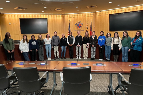 Showing students the Council for our first meeting