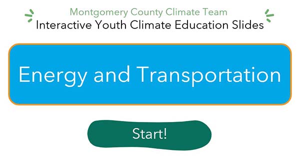 Energy and Transportation slides for youth climate education.
