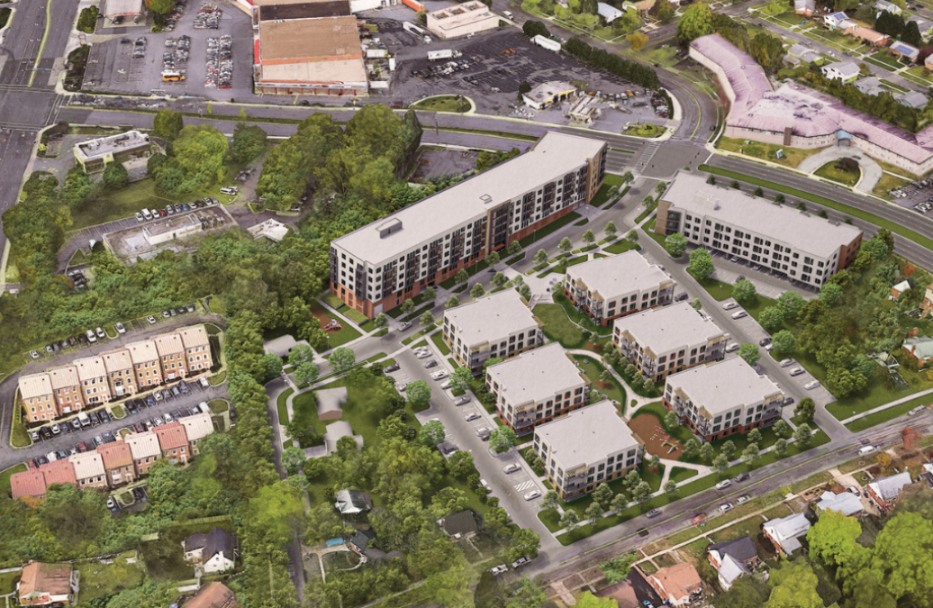 aerial view of housing development