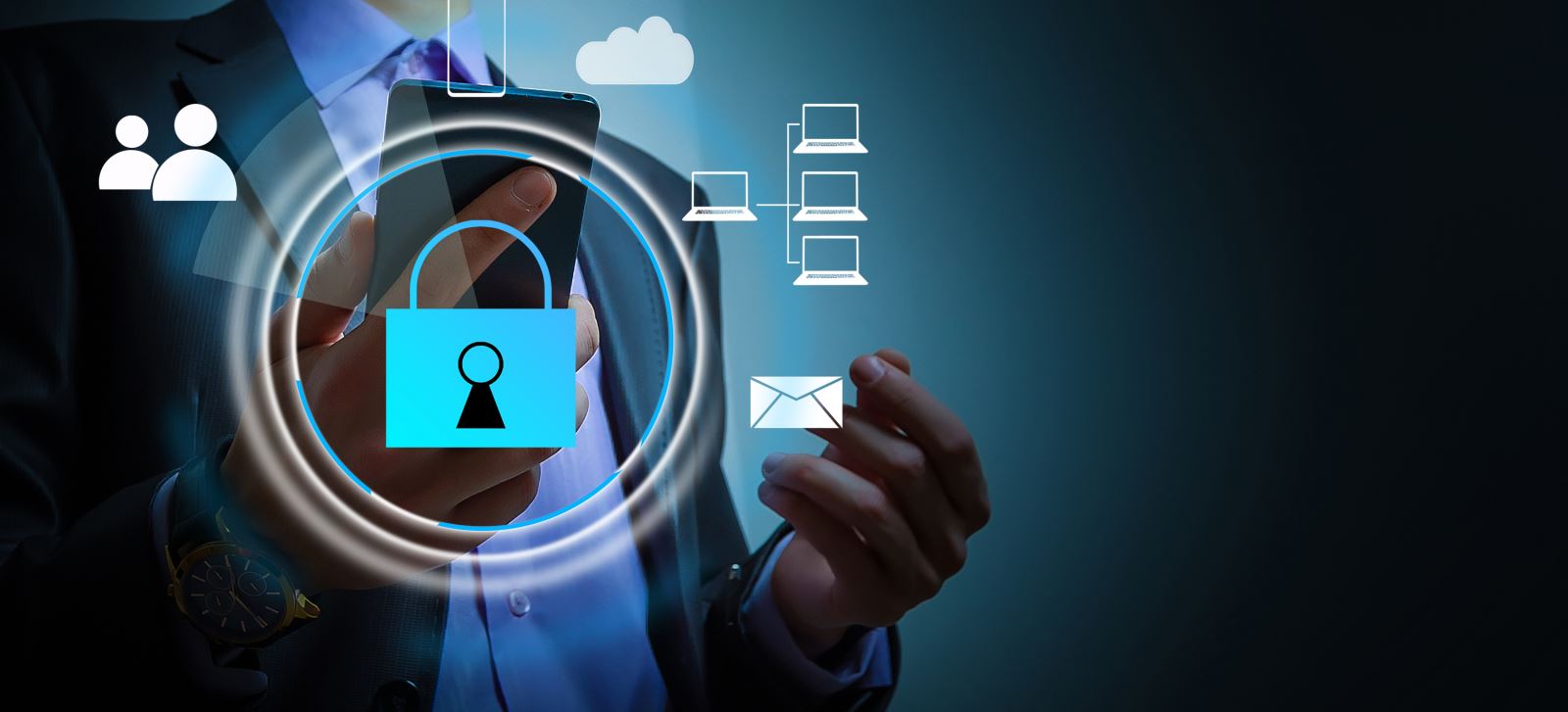 image of person securing the mobile device