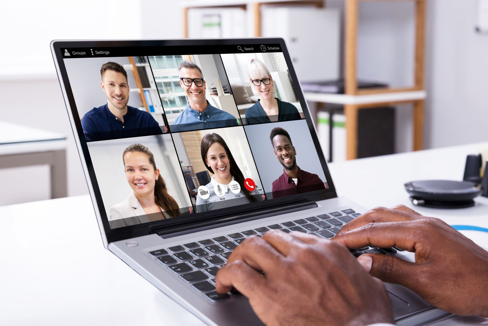 image of having a meeting while working remotely