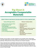 Image: Tip Sheet 2: Acceptable Food Scraps Compostable Materials - English